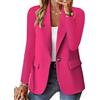Generico Blazer da Donna per Lavoro Casual, Blazer Aperto sul Davanti a Maniche Lunghe (Red#1,XL)