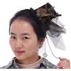 BLESSUME Gotico Donne Steampunk Ingranaggio Ali Orologio Farfalla Cappello Pizzo Capelli Clip Copricapo (A)