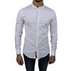 Senza Marca Camicia Uomo Collo Coreana Elasticizzata Aderente Bianco Nero Slim Fit (Bianco, M)