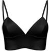 SilRiver Bralette in Raso di Seta da Donna, Reggiseno a Triangolo, Scollo a V, per Adolescenti e Giovani Adulte, Senza Ferretto