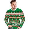 GUIRMA | Maglione Natalizio Elfo Verde - Maglione Festivo da Uomo Adulto - Ideale per Feste di Natale e Capodanno - Costume Elfo per celebrazioni ed Eventi