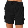 ORANDESIGNE Pantaloncini Cargo da Donna Shorts Estivi Pantaloni Corti Sportivo Leggero Lavoro Bermuda da Escursionismo a Vita Alta con Tasche Multiple A Nero XL