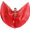 Leemiman Ali di danza del ventre da donna per adulti Costume per Halloween Carnevale Performance Ali d'angelo con bastoncini, Rosso, Taglia unica