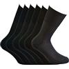 Fontana Calze, 12 paia di calze UOMO sanitarie a bassa compressione in cotone 100%. ASSORTITO SCURO TG 42/44,5