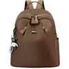 FUNSEED Piccolo zaino da donna, portatile, impermeabile, in tessuto Oxford, multi tasca, per viaggi e uso quotidiano, Marrone, Small, Moda