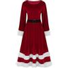 Generico Vestiti natale donna Babbo Natale Abito Lungo Rosso Elegante Costume Da Sera