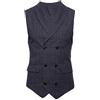 YAODAMAI Gilet da Uomo per Abiti da Lavoro a Quadri Versione Slim Coreana Moda Gilet Doppiopetto