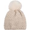 styleBREAKER Berretto Uncinetto Bimbi Motivo a V con PON-PON,Beige