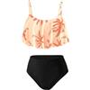 FILOWA Bikini Set per Ragazze Bambina 2 Pezzi Costume da Bagno, 7-14 Anni | Top e Slip da Bagno, Volant Tankini, Spalline Regolabili, Hawaiano Stampa, Costumi da Bagno Piscina Spiaggia per Adolescente