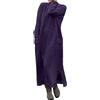 shownicer Donna Maniche Lunghe Maglione Abito Autunno Invernale Caldo Tinta Unita Vestito Lungo in Maglia Elegante Abito con Tasche A Viola XXL