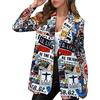 Osheoiso Giacche da Abito e Blazer Corta Davanti Cardigan Eleganti per Ragazze Donna Giacca Stampato Floreale Blazer Base per Ufficio Giacca di Costume A Pattern S