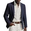 PJ PAUL JONES Sakko - Giacca sportiva da uomo in lino, con colletto a risvolto, Blu mare, S
