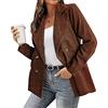 YAOTT Blazer Doppiopetto da Donna in Velluto a Coste Autunno Inverno Moda Casual Giacca Velluto a Coste Tinta Unita Maniche Lunghe Giacca da Abito Risvolto Giacca Cardigan Vintage da Donna Colore F M