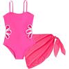 SEAUR Costume da Bagno Intero Imbottito Ragazze Push Up Swimsuit Rosa Costume da Bagno Intero Elegante 15-16 Anni