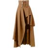 Generisch Gonna in pizzo gotico da donna in cotone con pizzo nero per un elegante misterioso, cachi, L