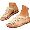 Generico Ciabatte Donna Estive,Sandali Donna Estive Comode Piatti Ciabatte con Decorazioni A Fiore Eleganti Bohemia Open Toe Sandalo per Spiaggia, Casa e Mare,36-43, Beige,43