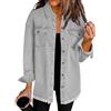 seiveini Giacca Jeans Donna Maniche Lunghe Camicia Denim A Grigio Chiaro XL