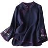 Generico Maglietta Cotone Donna Top da Donna per Uscire Magliette 100% Cotone Camicia di Lino Manica Lunga Maglietta Nera Blusa Camicia Lino Oversize Safari Camicetta Elegante Lunga per Leggings