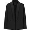 LZPCarra Giacca da donna, elegante, blazer, da donna, a vita corta, slim fit, elegante, per il tempo libero, a maniche lunghe, tinta unita, giacca a risvolto, giacca da lavoro, Nero , 3XL