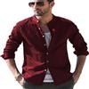 BERCIELY Camicia Uomo Manica Lunga Estate Sottile Top Casual Uomo Baver Retro Slim Fit Polo Uomo all-Match Tinta Unita personalità Camicia Classica Uomo