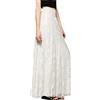 Onsoyours Gonna Donna Elegante in Pizzo Gonna Lunga in Tulle Vita Alta Elastica A-Linea Gonna da Spiaggia per Vacanze Casual Ragazza Gonna in Pizzo Multicolori Bianco L