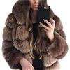 YAOTT Donna Casuale Morbido Giacca con Cappuccio in Pelliccia Sintetica Ecologica di Volpe Cappotto Corto Cardigan a Manica Lunga Capispalla Caldi e Soffici Top in Pile