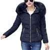 Onsoyours Piumino Invernale da Donna Leggero Caldo Giacca Trapuntato Antivento Giubbotto Corto Slim Fit Maniche Lungo Parka Giacca Piumini Cappotto con Cappuccio A Nero XL