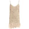 NaLatia Vestito di Piume di Paillettes con Nappe Abito Corto Sexy con Paillettes Senza Maniche da Donna Abito Corto Aderente con Frange Scintillanti da Donna