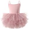 AIEOE Abito Tutu Danza Classica Bambina Ragazza Senza Maniche Cavallo con Bottone per Ragazze 2-4 Anni Rosa A01
