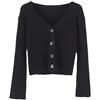 LIUYUYOUGO Cardigan Sweater Donna,Cardigan Corti da Donna Cardigan Leggero con Scollo A V Cardigan da Donna in Maglia A Coste Tinta Unita Bolero Aperto sul Davanti Maglioni Corti A Maniche Lunghe Ca