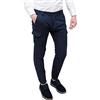 Evoga Pantaloni Uomo Cargo Slim Fit Jeans con tasconi Laterali (50, #C3 Blu Scuro)