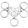 OTXIXTO Portachiavi Pezzo Puzzle a Cuore Argento/Oro/Nero Personalizzato Portachiavi Puzzle Nomi Personalizzato con Pietra di Nascita Set di Portachiavi Incisi in Acciaio Inox per Coppie Sorelle Amici