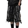 FCOOLYEET Pantaloncini in denim da uomo Y2k Baggy Star Jorts Jeans Loose Fit Patchwork Jeans Shorts Y2k Streetwear, Zr-nero, Large