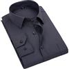 Dninmim Camicie da uomo Nero Bianco Blu Grigio Business Casual Camicie a maniche lunghe