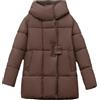 LZPCarra Giacca trapuntata leggera da donna con cappuccio piumino lungo da donna marrone parka invernale impermeabile cappotto invernale caldo piumino giacca invernale giacca invernale con tasche