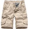 Generico Pantaloncini Uomo Estivi, Pantaloni Corti Uomo Casual in Cotone di Lino Classic BermudaUomo EstiviinLino StretchBermuda CargoUomo Shorts Leggeri Vita Alta PalestraPantaloni da Lavoro