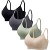 HBselect 4 Pezzi Reggiseno Senza Ferretto da Donna Reggiseno a Canotta V Collo Bralette Seamless Bralettes T-Shirt Reggiseni
