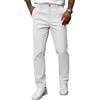 Oanviso Pantaloni Chino da Uomo Eleganti Elasticizzati Dritti Pantalonis da Lavoro Slim Fit Tinta Unita Pantalone da Completo per Primavera Estate A Bianco M