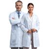 Primrose Apparel Primrose Camice Bianco Unisex Professionale, Misto Cotone 200 GSM, Chiusura con Bottoni Automatici, 3 Tasche, Lunghezza Ginocchio per Laboratorio, Clinica, Farmacia e Sanità