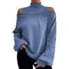 Generic Abbigliamento Donna Maglione Collo Alto Donna Women S 2025 And Winter off Shoulder Sweater Women S Pullover Half Turtleneck Sleeve Eight Loose Slimming Maglia Aderente Abbigliamento Blue L