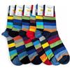 Lucchetti Socks Milano 6 paia calze uomo CORTE cotone filo di scozia elasticizzato estive in fantasia (Taglia 41-46, Set Linee colors 4)