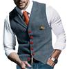 Onsoyours Gilet da Abito da Uomo Elegante Scozzese Tweed Panciotto Casual Smanicato Risvolto Dentellato per Groomsmen da Sposa A GrigioScuro M