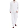Générique Pigiama invernale da uomo - Set di pigiama a maniche lunghe in cotone da uomo, taglia grande, inverno, bianco, XXXXL
