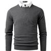 Harbrosrce 2 in 1 Maglioni per Uomo Pullover con Camicie Finte Collare Jumper Maglione Lavorato
