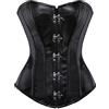 jutrisujo corsetto pelle donna sexy bustino taglie forti vittoriano elegante burlesque lingerie costumi pirata nero XXS