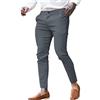 Oanviso Pantaloni Uomo Chino Slim Fit Elasticizzati Estivi Leggeri Eleganti Casual Classici Pantalone Skinny Pantaloni da Ufficio Caviglia Stretta con Tasche Grigio Scuro XS