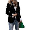 ORANDESIGNE Giacca da Donna in Velluto Blazer Casual da Lavoro e Ufficio a Maniche Lunghe B Nero M