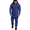 shownicer Tuta Jumpsuit Uomo Pigiama con Cappuccio Tuta Intera One Piece Pigiama Overall Uno Zip Tinta Unita Casual Confortevole Pigiami da Casa A Blu M