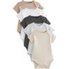 NEXT Unisex Bambino Confezione da 5 body a maniche corte basic per neonati Neutro 3 Mesi-6 Mesi
