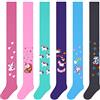 L&K-II 6er Collant da bambina per bambini collant lavorato a maglia con motivi unicorno multicolori 2712 110-116